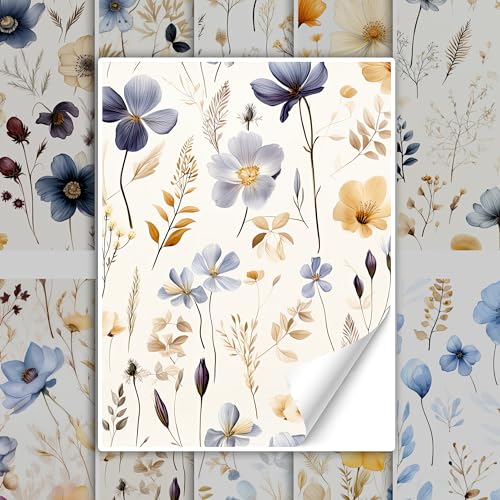GRAZDesign Fliesenaufkleber Bad & Küche Blumen Muster Wiese, Klebefliesen selbstklebend - 20x25cm / 40 Stück von GRAZDesign