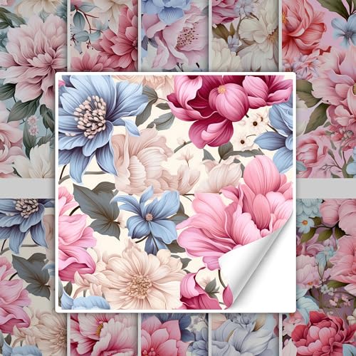 GRAZDesign Fliesenaufkleber Bad & Küche Blumen Muster in rosa, Klebefliesen selbstklebend - 10x10cm / 10 Stück von GRAZDesign