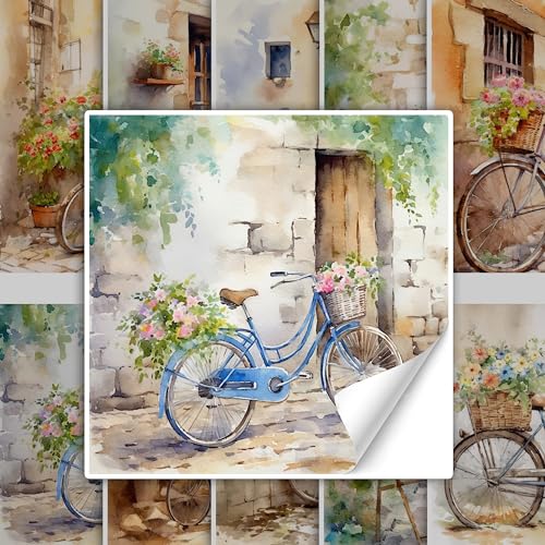 GRAZDesign Fliesenaufkleber Bad & Küche Shabby Chic Fahrrad mit Blumen Klebefliesen selbstklebend - 10x10cm / 10 Stück GRAZDesign Fliesenaufkleber Bad & Küche Shabby Chic Fahrrad mit Blumen Klebefliesen selbstklebend - 10x10cm / 10 Stück von GRAZDesign