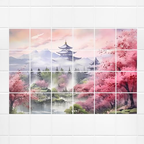 GRAZDesign Fliesenaufkleber Japan Natur Wellness Fliesenbild Bad & Küche - 20x25cm / 81x51cm von GRAZDesign