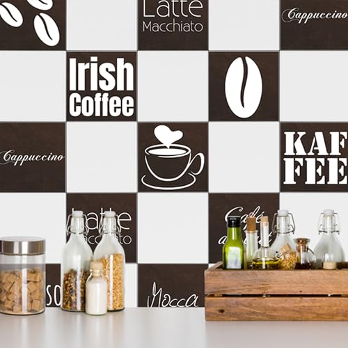 GRAZDesign Fliesenaufkleber Küche Küchenfliesen Kaffee Motiv braun, Klebefliesen Wandfliesen selbstklebend - Set 20 Stück GRAZDesign Fliesenaufkleber Küche Küchenfliesen Kaffee Motiv braun, Klebefliesen Wandfliesen selbstklebend - Set 20 Stück von GRAZDesign