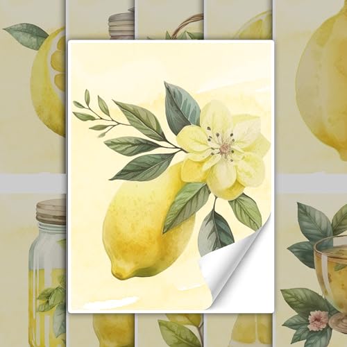 GRAZDesign Fliesenaufkleber Küche Zitronen Gelb Grüne Fliesenbilder selbstklebend - 15x20cm / 30 Stück von GRAZDesign
