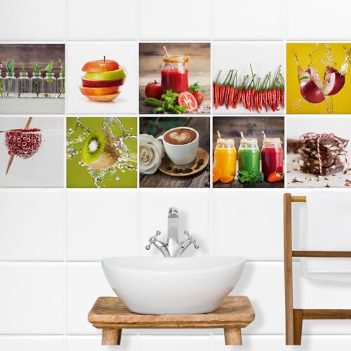 GRAZDesign Fliesenaufkleber Küche als Set, Klebefliesen Wandfliese selbstklebend - Set 10 Stück GRAZDesign Fliesenaufkleber Küche als Set, Klebefliesen Wandfliese selbstklebend - Set 10 Stück von GRAZDesign