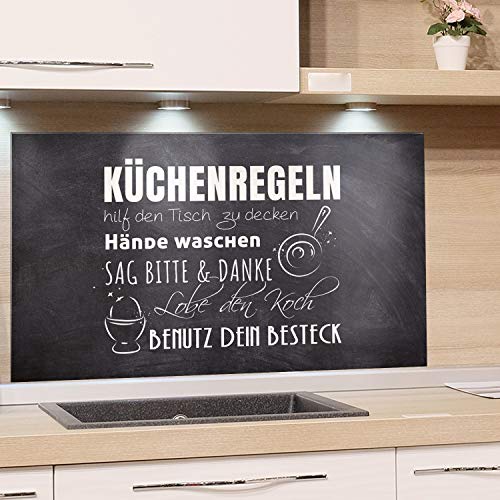 GRAZDesign Spritzschutz Glas Küche Anthrazit Fliesenspiegel Glasrückwand, Rückwand Steinoptik, Küchenrückwand Glas Küchenregeln / 80x50cm von GRAZDesign