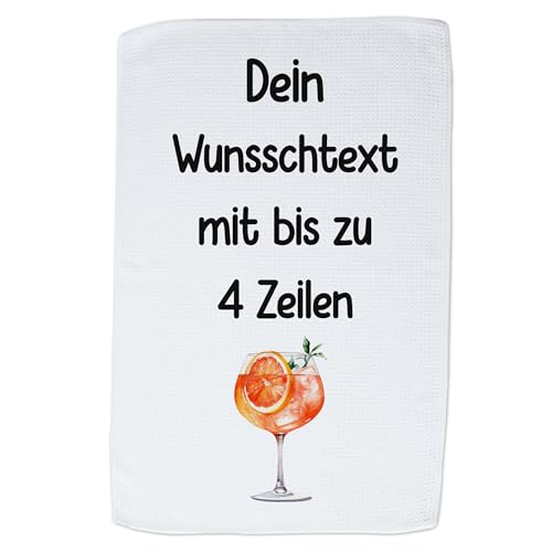 GRAZDesign Geschirrtuch Aufdruck selbst gestalten - Wunschtext - 60x40cm - weiß - personalisiert selber Bedrucken beschriftet Aperol GRAZDesign Geschirrtuch Aufdruck selbst gestalten - Wunschtext - 60x40cm - weiß - personalisiert selber Bedrucken beschriftet Aperol von GRAZDesign