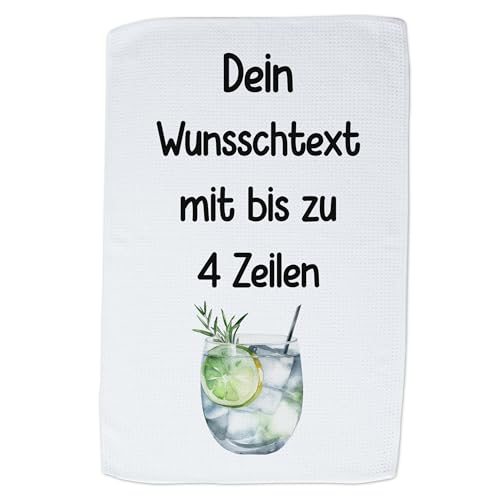 GRAZDesign Geschirrtuch Aufdruck selbst gestalten - Wunschtext - 60x40cm - weiß - personalisiert selber Bedrucken beschriftet Gin Tonic GRAZDesign Geschirrtuch Aufdruck selbst gestalten - Wunschtext - 60x40cm - weiß - personalisiert selber Bedrucken beschriftet Gin Tonic von GRAZDesign