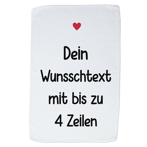 GRAZDesign Geschirrtuch Aufdruck selbst gestalten - Wunschtext - 60x40cm - weiß - personalisiert selber Bedrucken beschriftet Herz GRAZDesign Geschirrtuch Aufdruck selbst gestalten - Wunschtext - 60x40cm - weiß - personalisiert selber Bedrucken beschriftet Herz von GRAZDesign