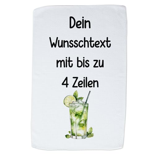 GRAZDesign Geschirrtuch Aufdruck selbst gestalten - Wunschtext - 60x40cm - weiß - personalisiert selber Bedrucken beschriftet Mojito GRAZDesign Geschirrtuch Aufdruck selbst gestalten - Wunschtext - 60x40cm - weiß - personalisiert selber Bedrucken beschriftet Mojito von GRAZDesign