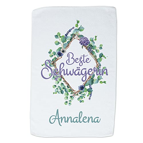 GRAZDesign Geschirrtuch Beste Schwägerin - mit Name - Geschenk für die Beste Schwägerin personalisiert - Küchentücher Weiß, 40x60cm GRAZDesign Geschirrtuch Beste Schwägerin - mit Name - Geschenk für die Beste Schwägerin personalisiert - Küchentücher Weiß, 40x60cm von GRAZDesign