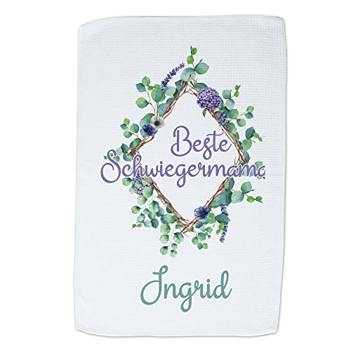 GRAZDesign Geschirrtuch Beste Schwiegermama - mit Name - Geschenk für die Beste Schwiegermama personalisiert - Küchentücher Weiß, 40x60cm GRAZDesign Geschirrtuch Beste Schwiegermama - mit Name - Geschenk für die Beste Schwiegermama personalisiert - Küchentücher Weiß, 40x60cm von GRAZDesign