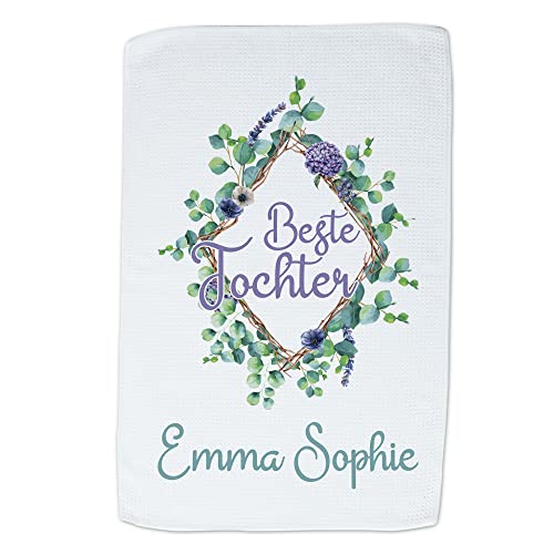 GRAZDesign Geschirrtuch Beste Tochter - mit Name - Geschenk für die Beste Tochter personalisiert - Küchentücher Weiß, 40x60cm GRAZDesign Geschirrtuch Beste Tochter - mit Name - Geschenk für die Beste Tochter personalisiert - Küchentücher Weiß, 40x60cm von GRAZDesign