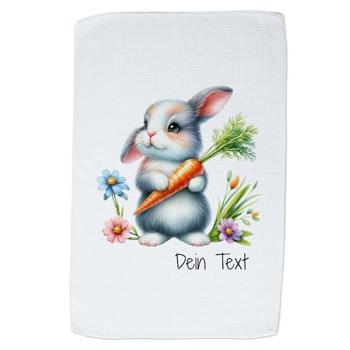 GRAZDesign Geschirrtuch mit Namen personalisiert - Küchentuch aus Waffelgewebe mit niedlichem Häschen-Design GRAZDesign Geschirrtuch mit Namen personalisiert - Küchentuch aus Waffelgewebe mit niedlichem Häschen-Design von GRAZDesign