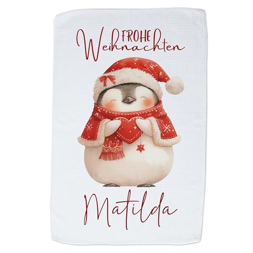 GRAZDesign Geschirrtuch zu Weihnachten personalisiert mit Namen Motiv Pinguin 60x40cm GRAZDesign Geschirrtuch zu Weihnachten personalisiert mit Namen Motiv Pinguin 60x40cm von GRAZDesign