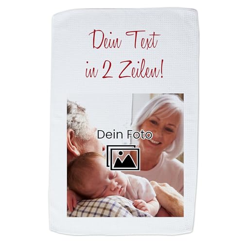 GRAZDesign Geschirrtücher mit Foto und Text personalisiert, Geschenk für Oma, Mama, Papa, Opa, Küchentuch zu Geburtstag Weihnachten Polyester GRAZDesign Geschirrtücher mit Foto und Text personalisiert, Geschenk für Oma, Mama, Papa, Opa, Küchentuch zu Geburtstag Weihnachten Polyester von GRAZDesign