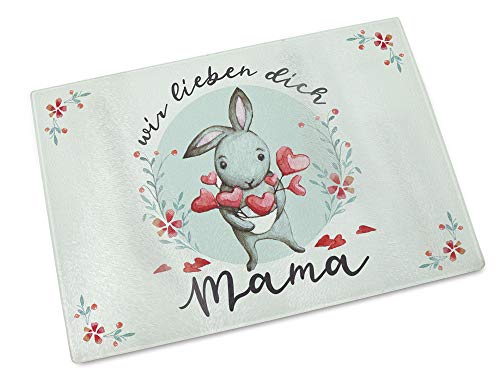 GRAZDesign Wir lieben Dich Mama Schneidebrett Glasbrett für Küche Frühstücksbrettchen Muttertagsgeschenk GRAZDesign Wir lieben Dich Mama Schneidebrett Glasbrett für Küche Frühstücksbrettchen Muttertagsgeschenk von GRAZDesign