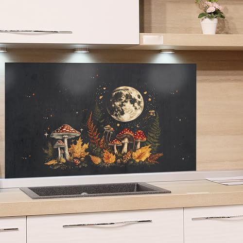 GRAZDesign Glas Spritzschutz Küchenrückwand 4mm | Wald Motiv mit Mond und Pilzen | Glasrückwand Küchenpaneele Rückwandschutz Platte - 80x40cm GRAZDesign Glas Spritzschutz Küchenrückwand 4mm | Wald Motiv mit Mond und Pilzen | Glasrückwand Küchenpaneele Rückwandschutz Platte - 80x40cm von GRAZDesign