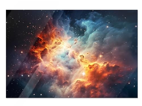 GRAZDesign Glasbild Universum bunt - Wandbild aus Echtglas für Wohnzimmer, Küche, Jugendzimmer - Weltall Bilder auf Glas - 80x50cm GRAZDesign Glasbild Universum bunt - Wandbild aus Echtglas für Wohnzimmer, Küche, Jugendzimmer - Weltall Bilder auf Glas - 80x50cm von GRAZDesign