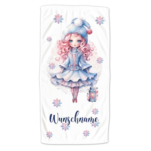 GRAZDesign Handtuch Prinzessin Weihnachten mit Namen personalisiert, Weihnachtsmotiv für Mädchen, Badetuch als Geschenk - 140x70cm von GRAZDesign