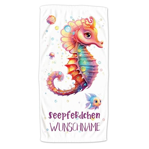 GRAZDesign Handtuch Seepferdchen für Kinder, Badetuch Schwimmunterricht, Zur bestandenen Prüfung, bunt in Zwei Größen - 100x50cm von GRAZDesign