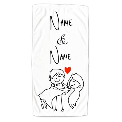 GRAZDesign Handtuch mit Herz mit Namen personalisiert Geschenk zur Hochzeit Jahrestag Hochzeitstag - 140x70cm von GRAZDesign
