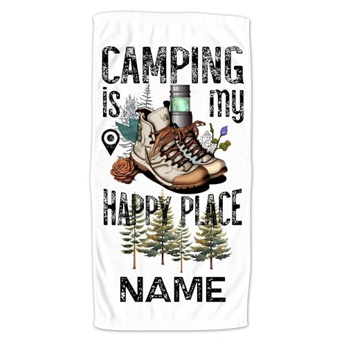 GRAZDesign Handtuch mit Namen personalisiert Camping, Geschenk für Camper, Badetuch kuschelig weich - 140x70cm von GRAZDesign