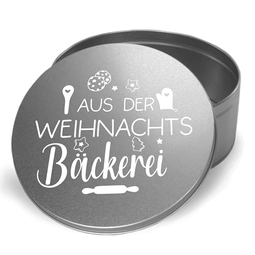 GRAZDesign Keksdose Plätzchen Dose Weihnachtsdose mit Spruch Aus der Weihnachts Bäckerei von GRAZDesign