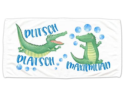 GRAZDesign Kinder Handtuch mit Namen Badetuch für Jungen und Mädchen von 2-10 Jahren Strand / 100x50cm Krokodil GRAZDesign Kinder Handtuch mit Namen Badetuch für Jungen und Mädchen von 2-10 Jahren Strand / 100x50cm Krokodil von GRAZDesign