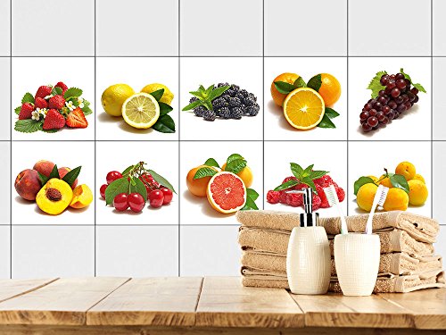 GRAZDesign Klebefliesen Küche Obst Erdbeere Früchte, Klebefliesen Wandfliesen selbstklebend - Set 20 Stück GRAZDesign Klebefliesen Küche Obst Erdbeere Früchte, Klebefliesen Wandfliesen selbstklebend - Set 20 Stück von GRAZDesign