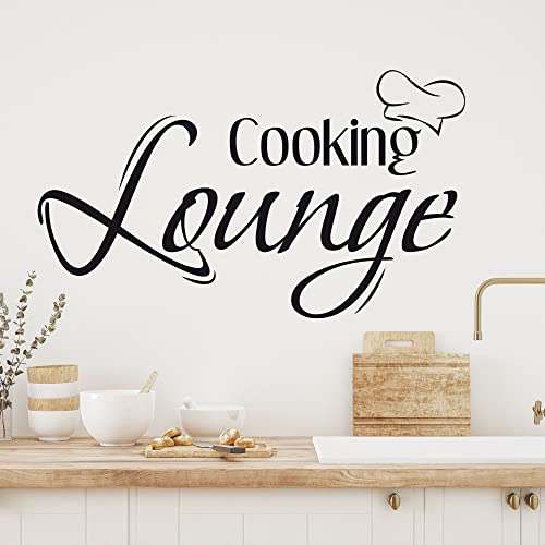 GRAZDesign Wandtattoo Küche Spruch Cooking Lounge | Küchenaufkleber selbstklebend - 52x30cm / 073 dunkelgrau von GRAZDesign