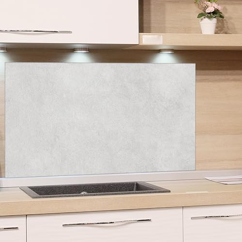 GRAZDesign Küche Spritzschutz Glas Grau Stein Textur, Küchenrückwand Platte Echtglas - 100x50cm von GRAZDesign