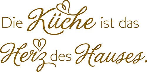 GRAZDesign Wandtattoo Küche ist das Herz des Hauses | Küchenaufkleber selbstklebend Sprüche - 61x30cm / 092 kupfer von GRAZDesign