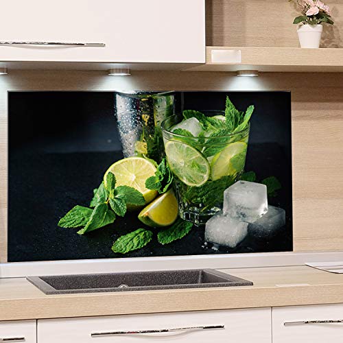 GRAZDesign Küchenrückwand Glas Cocktail - Spritzschutz Küche Glas Limetten - Glasrückwand Küche Caipirinha / 100x60cm von GRAZDesign