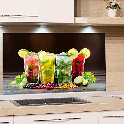 GRAZDesign Küchenrückwand Glas Cocktailbar - Spritzschutz Küche Glas Bar - Glasrückwand Küche Cocktail / 80x50cm von GRAZDesign
