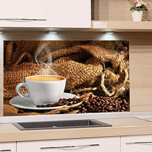 GRAZDesign Küchenrückwand Spritzschutz Küche Glas | Kaffee Tasse braun | für Herd und Spüle, Rückwand Küche, Glasplatte mit Motiv Küchenbilder ESG-Glas, 60x40cm von GRAZDesign