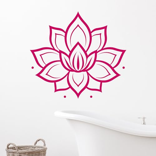GRAZDesign Lotus Wandtattoo Lotusblume Mandala Blume Wandaufkleber Hindu für Wohnzimmer Schlafzimmer Flur - 44x40cm / türkis von GRAZDesign