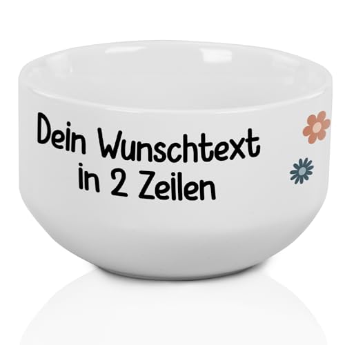 GRAZDesign Müslischale mit Name oder Text selbst gestalten - Personalisierte Schüssel bedrucken - Individuelle Fotogeschenke Blumen Retro von GRAZDesign