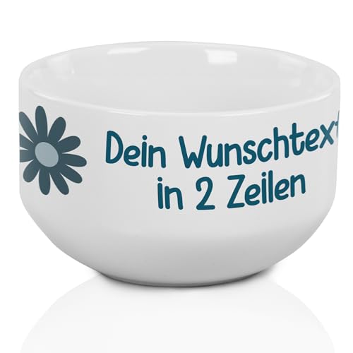 GRAZDesign Müslischale mit Name oder Text selbst gestalten - Personalisierte Schüssel bedrucken - Individuelle Fotogeschenke Blumen von GRAZDesign