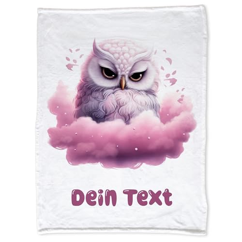 GRAZDesign Personalisierte Babydecke mit Namen personalisiert Eule auf Wolke Super flauschig, Baby Kuscheldecke zur Geburt, Geburtstag, Weihnachten 100x75cm - Fleecedecke von GRAZDesign