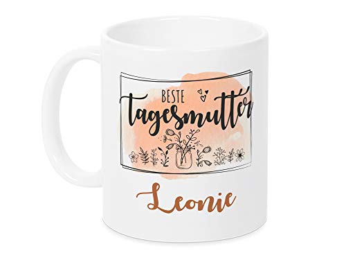 GRAZDesign Personalisierte Tasse beste Tagesmutter mit Namen Danke zum Abschied, Kindergarten, Kaffeebecher Keramik 330ml von GRAZDesign
