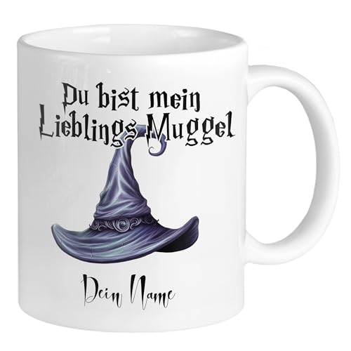 GRAZDesign Personalisierte Tasse mit Spruch Du bist mein Lieblings Muggel mit Namen für Kinder Fantasy Zauberei Fans, für Jungen und Mädchen Keramik 330ml von GRAZDesign