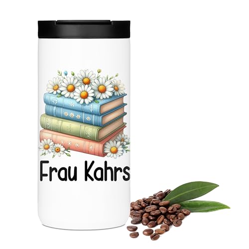 GRAZDesign Personalisierter Kaffeebecher Lehrerin mit Namen Thermobecher als Abschiedsgeschenk Edelstahl 400ml von GRAZDesign