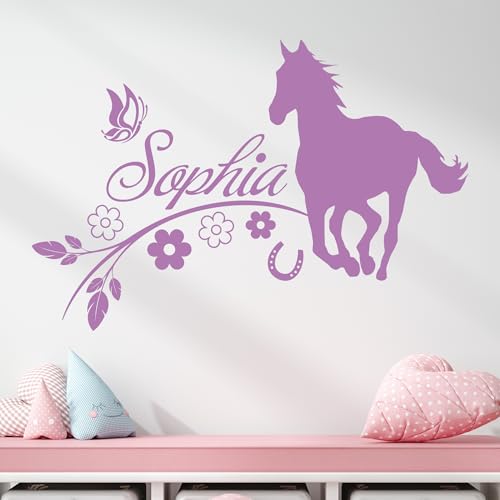 GRAZDesign Pferde Wandtattoo Kinderzimmer Mädchen Pferd mit Namen personalisiert, Mädchenzimmer Deko GRAZDesign Pferde Wandtattoo Kinderzimmer Mädchen Pferd mit Namen personalisiert, Mädchenzimmer Deko von GRAZDesign