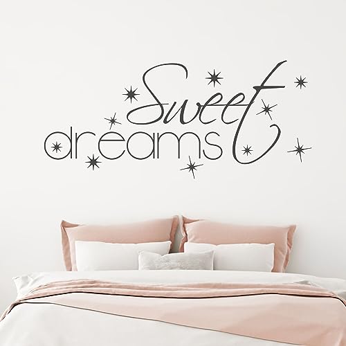 GRAZDesign Wandtattoo Schlafzimmer Sprüche Sweet dreams über Bett Wandaufkleber - 90x40cm / 073 dunkelgrau von GRAZDesign