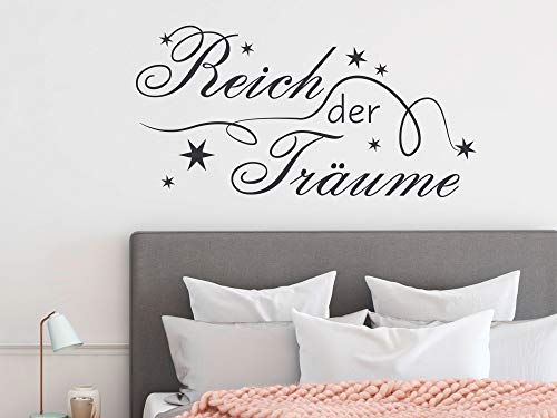 GRAZDesign Wandtattoo Schlafzimmer Reich der Träume Wandaufkleber Sprüche Erwachsene - 59x30cm / 091 gold von GRAZDesign