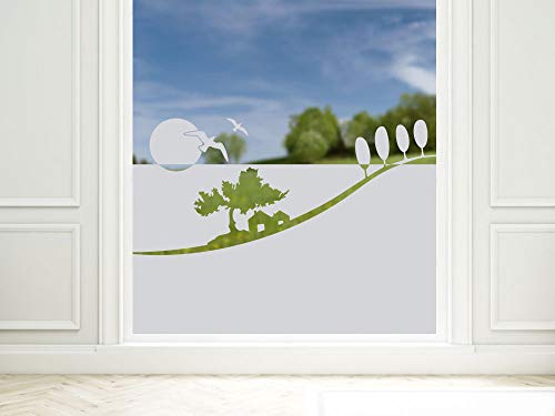 GRAZDesign Fensterfolie Bad Blickdicht Italien - Sichtschutzfolie maritim Badezimmer - für Dusche & Fenster - 80x57cm / Silbergrau von GRAZDesign