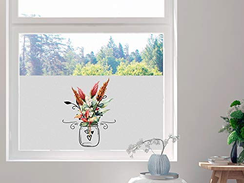 GRAZDesign Sichtschutzfolie Blumen, Fensterfolie für Küche, Wohnzimmer, Blickdichte Folie / 100x57cm von GRAZDesign
