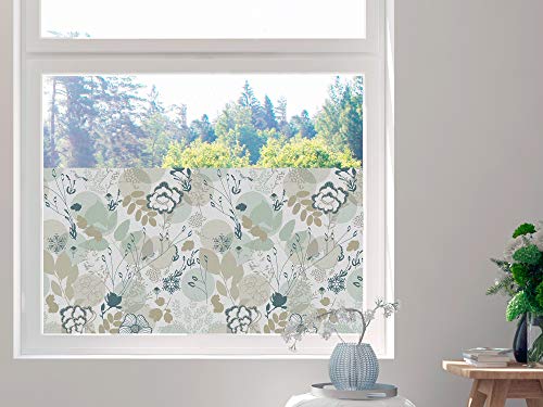 GRAZDesign Sichtschutzfolie Blumen, Fensterfolie für Küche, Wohnzimmer, Blickdichte Folie / 100x57cm von GRAZDesign