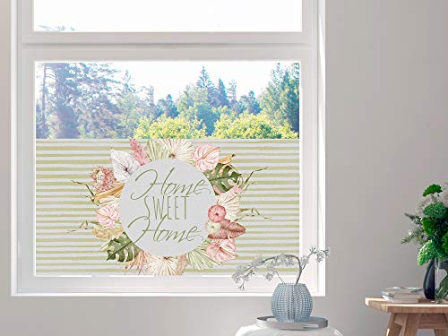 GRAZDesign Sichtschutzfolie Blumen, Fensterfolie für Küche, Wohnzimmer, Blickdichte Folie / 110x57cm von GRAZDesign