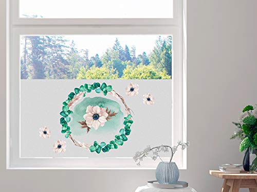 GRAZDesign Sichtschutzfolie Blumen, Fensterfolie für Küche, Wohnzimmer, Blickdichte Folie / 110x57cm von GRAZDesign