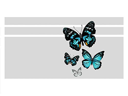 GRAZDesign Fensterfolie Bad Blickdicht Schmetterlinge - Sichtschutzfolie Badezimmer - für Dusche & Fenster - 110x57cm / Silbergrau von GRAZDesign